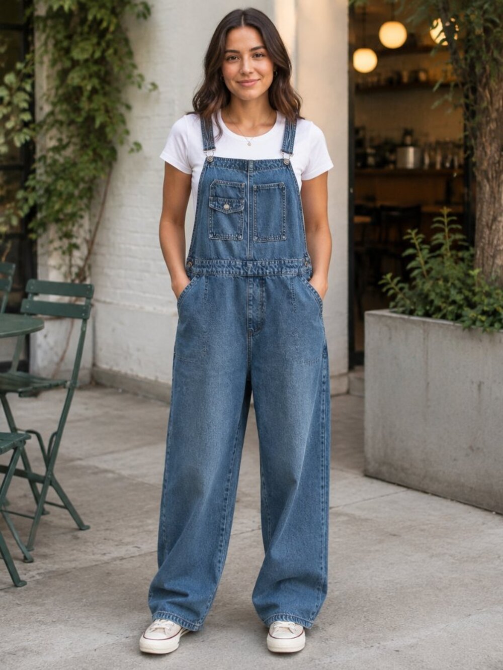 Celebrity Pink Denim Overalls Straight Leg Blue Cotton Women Size 3XL